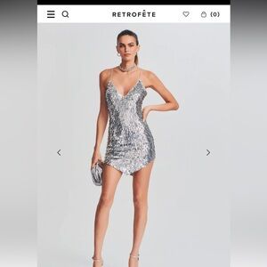 Retrofete feather sequin dress